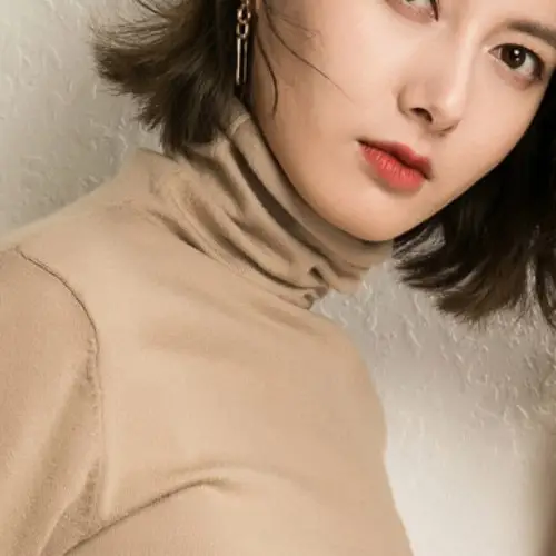 Women's Fall Woolen Collar Sweater Olive Green Slim Fit - Image 5
