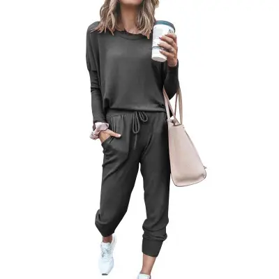 Women's Long Sleeve Sweatpants Set Multi Color Casual Set - Image 18
