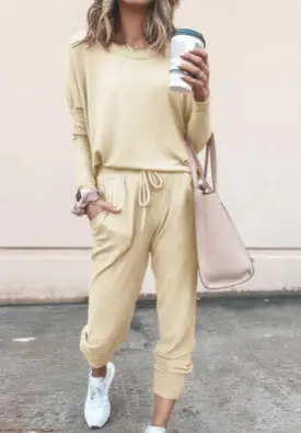 Women's Long Sleeve Sweatpants Set Multi Color Casual Set - Image 10
