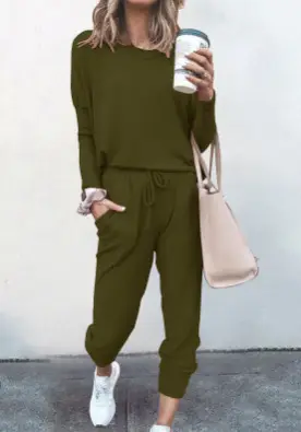Women's Long Sleeve Sweatpants Set Multi Color Casual Set - Image 11