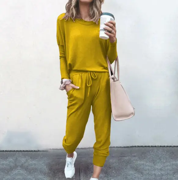 Women's Long Sleeve Sweatpants Set Multi Color Casual Set - Image 3