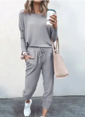 Women's Long Sleeve Sweatpants Set Multi Color Casual Set - Image 5