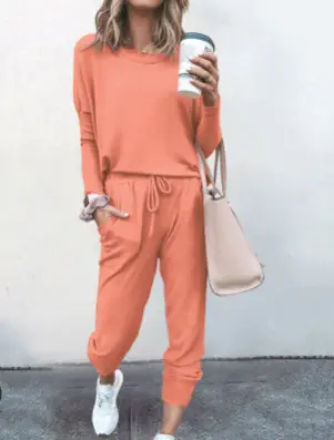 Women's Long Sleeve Sweatpants Set Multi Color Casual Set - Image 7