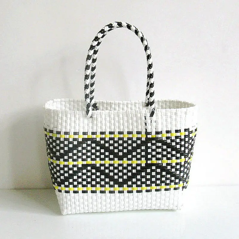 Women's Blue Braided Beach Tote Bag Waterproof Eco-Friendly