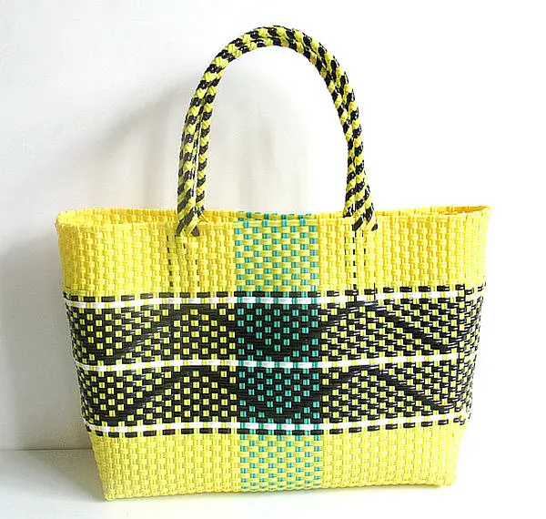 Women's Blue Braided Beach Tote Bag Waterproof Eco-Friendly
