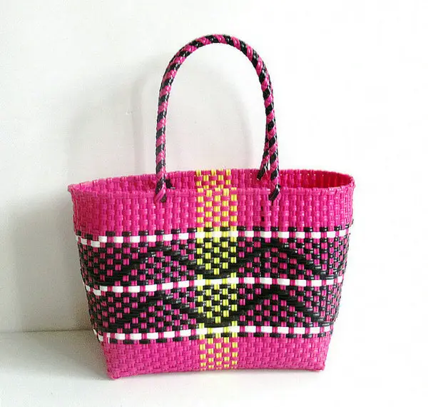 Women's Blue Braided Beach Tote Bag Waterproof Eco-Friendly