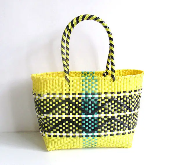 Women's Blue Braided Beach Tote Bag Waterproof Eco-Friendly