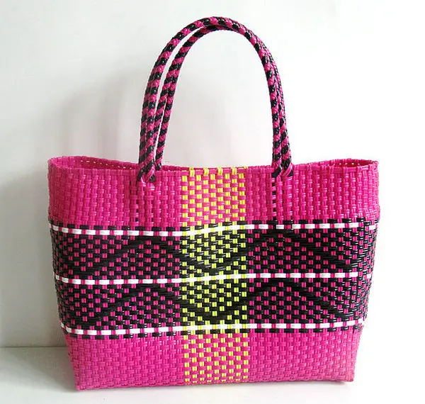 Women's Blue Braided Beach Tote Bag Waterproof Eco-Friendly