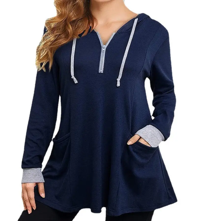 2022 Women's Hooded Long Sleeve T-Shirt Maroon - Image 8