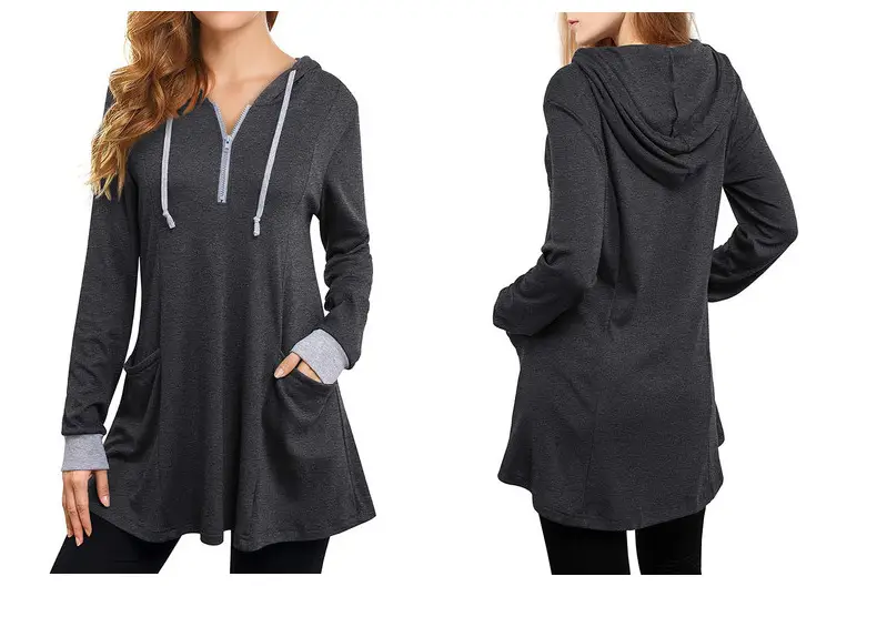 2022 Women's Hooded Long Sleeve T-Shirt Maroon — feature 11