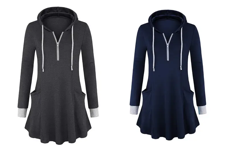 2022 Women's Hooded Long Sleeve T-Shirt Maroon — feature 13