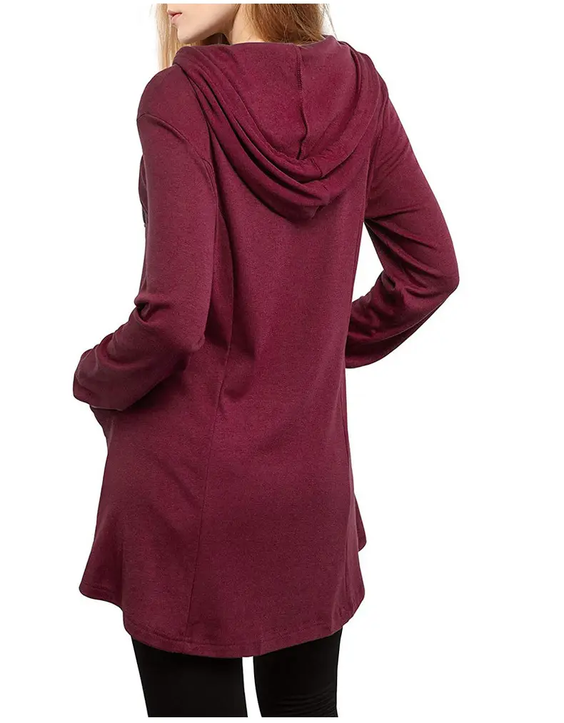 2022 Women's Hooded Long Sleeve T-Shirt Maroon — feature 22