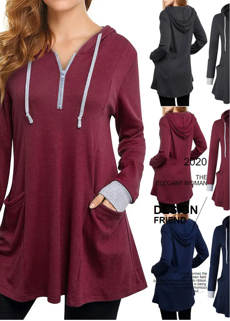 2022 Women's Hooded Long Sleeve T-Shirt Maroon — feature 5