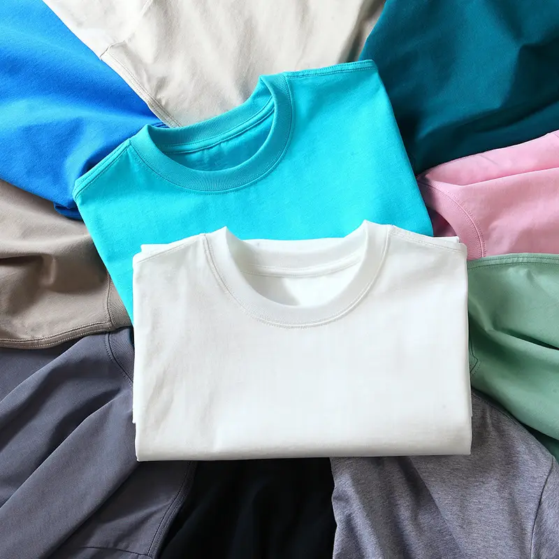 Men Cotton Heavyweight T-Shirt Blue Loose Fit — feature 15