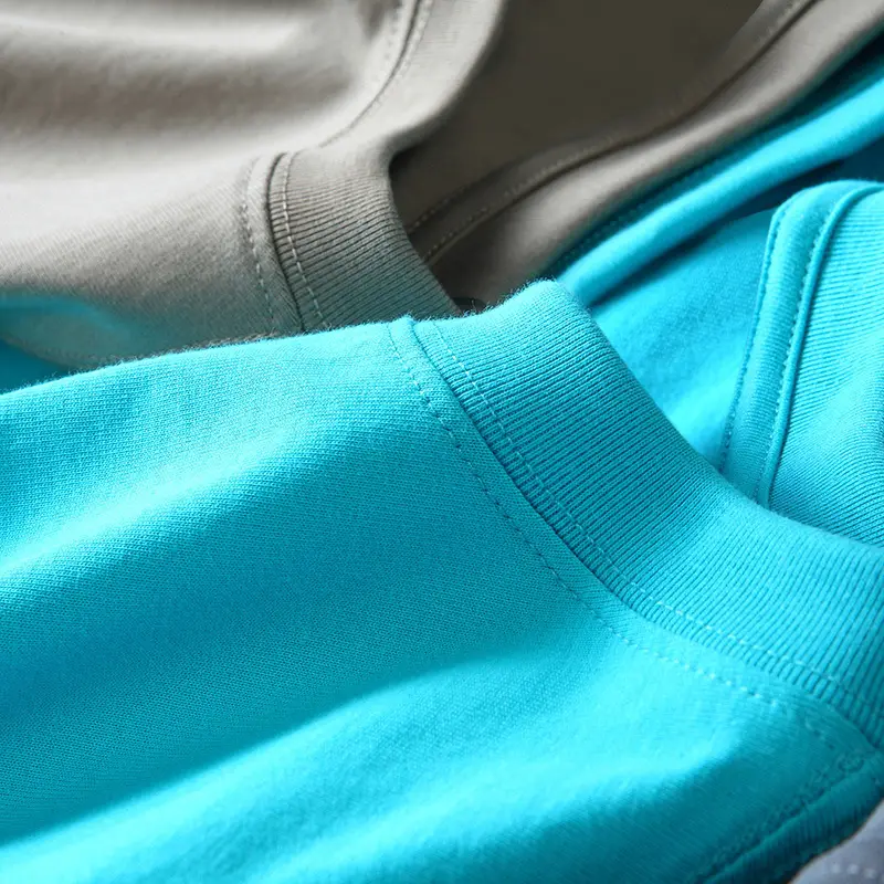 Men Cotton Heavyweight T-Shirt Blue Loose Fit — feature 16