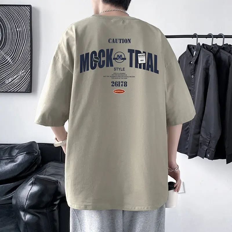 Men Cotton Heavyweight T-Shirt Blue Loose Fit — feature 29