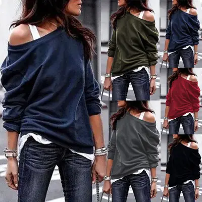 Cross-Border Hot Selling Women's Hot Neck Top Pure Color
