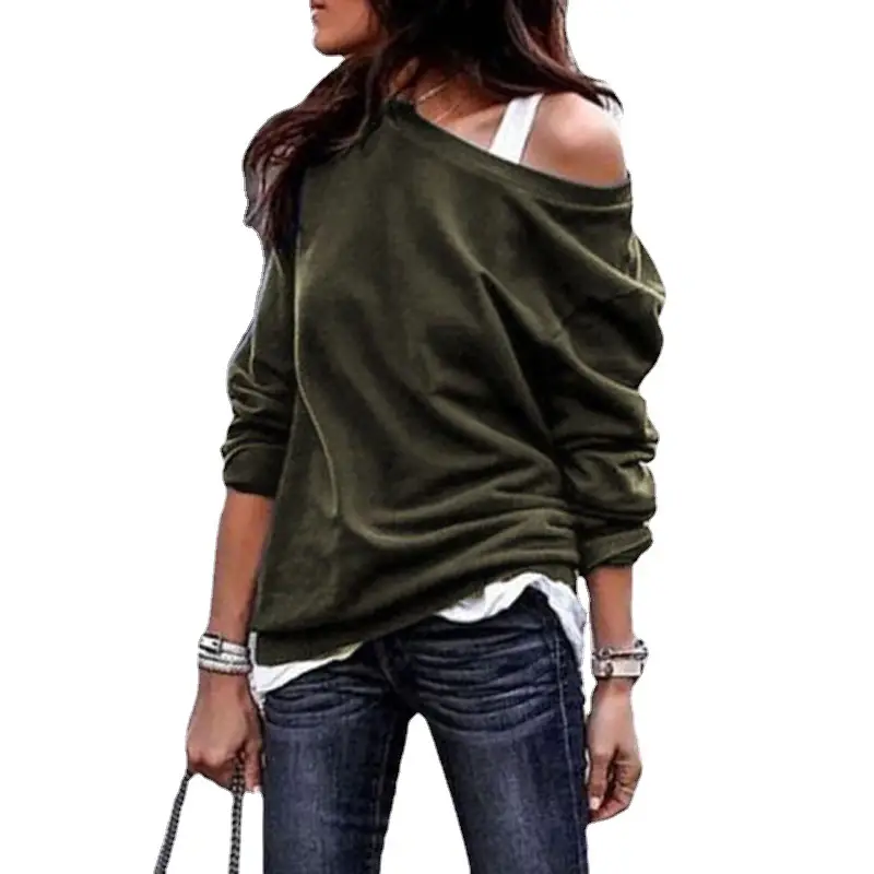 Cross-Border Hot Selling Women's Hot Neck Top Pure Color