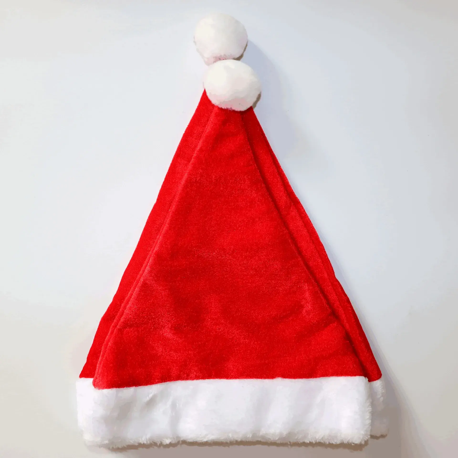 2023 Red Velvet Plush Santa Hats for Kids Adults - Image 2