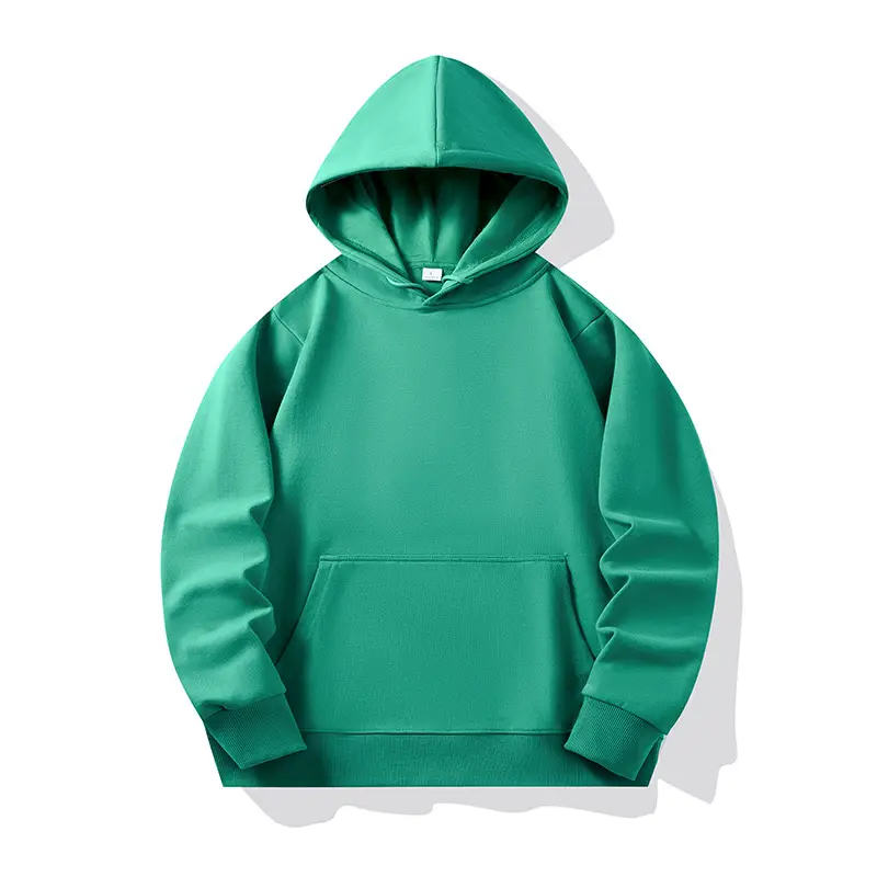 Men Wool Hoodie Green 300g Long Sleeve - Image 12