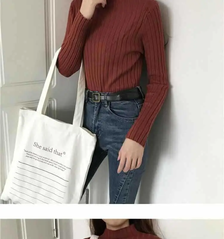2025 Women's Ribbed Half-High Collar Sweater Top — feature 13