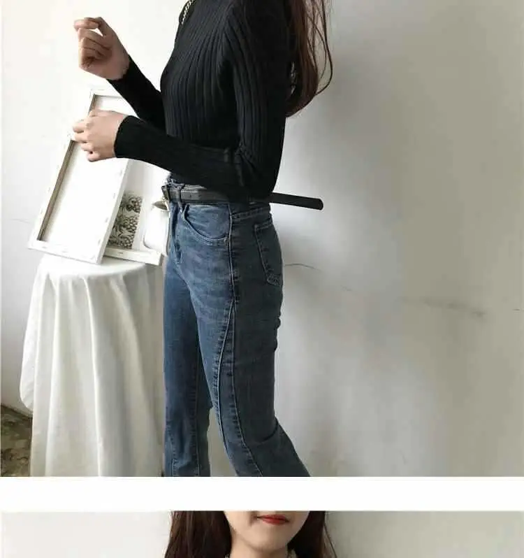 2025 Women's Ribbed Half-High Collar Sweater Top — feature 17