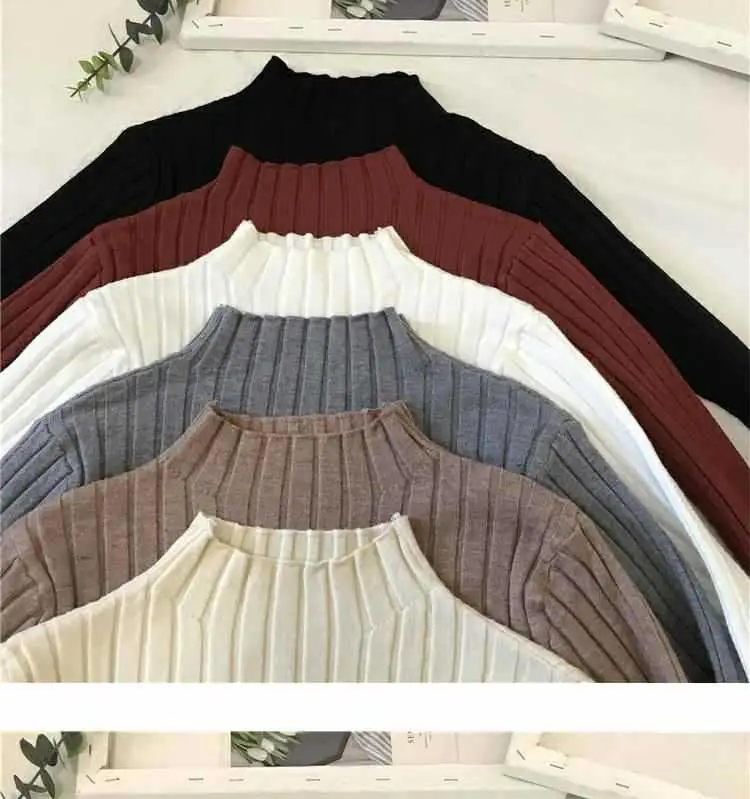 2025 Women's Ribbed Half-High Collar Sweater Top — feature 22