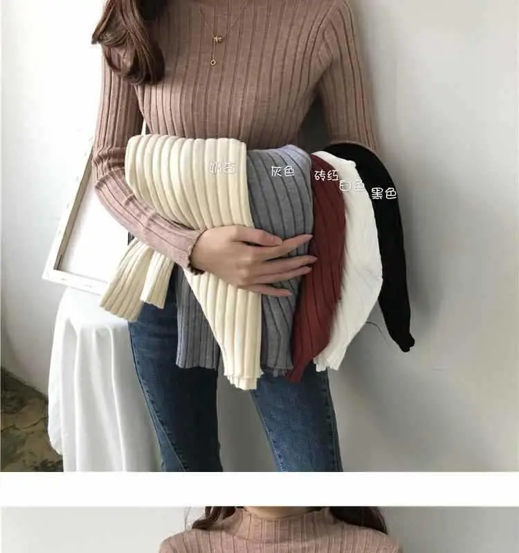 2025 Women's Ribbed Half-High Collar Sweater Top — feature 4
