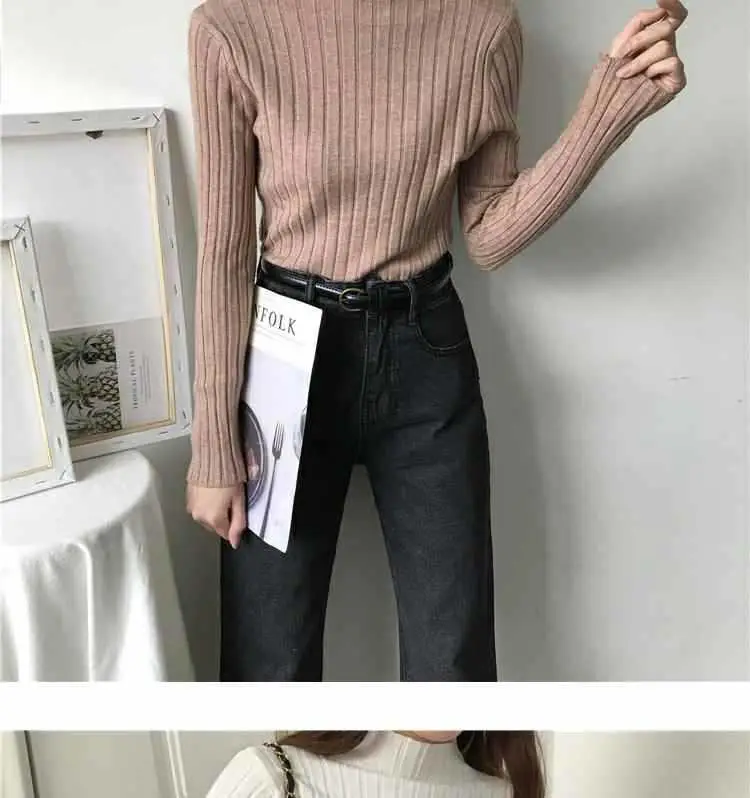 2025 Women's Ribbed Half-High Collar Sweater Top — feature 6