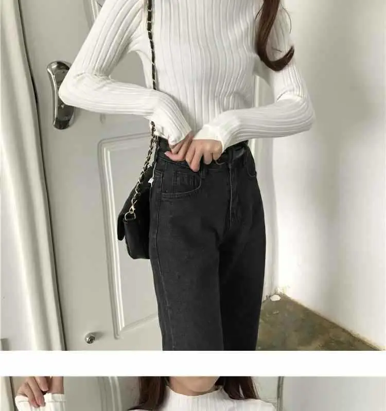 2025 Women's Ribbed Half-High Collar Sweater Top — feature 7