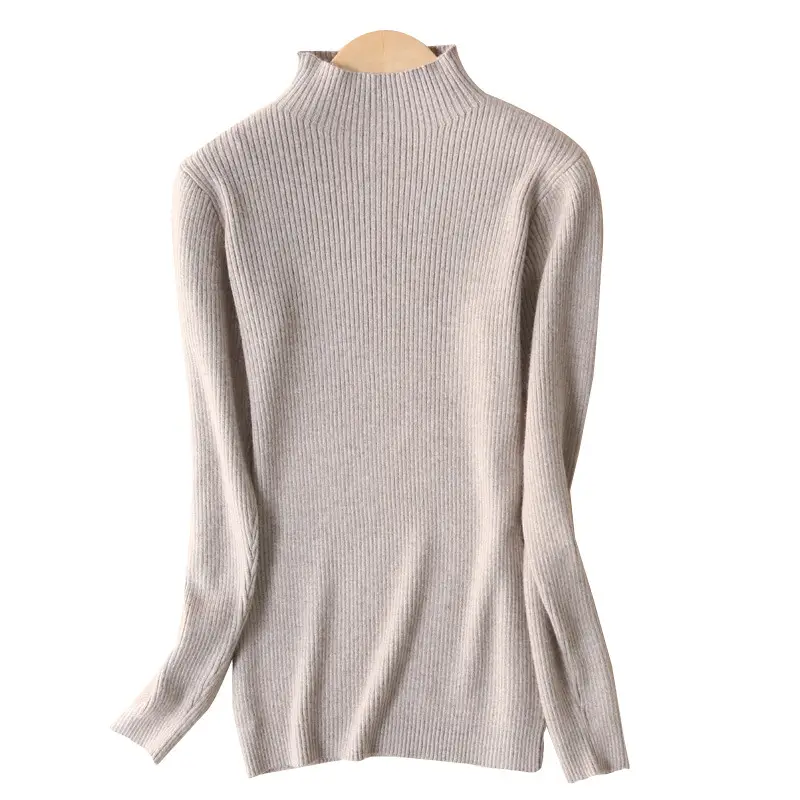 Women's Knit Half-High Collar Wool Shirt 2020 New - Image 14