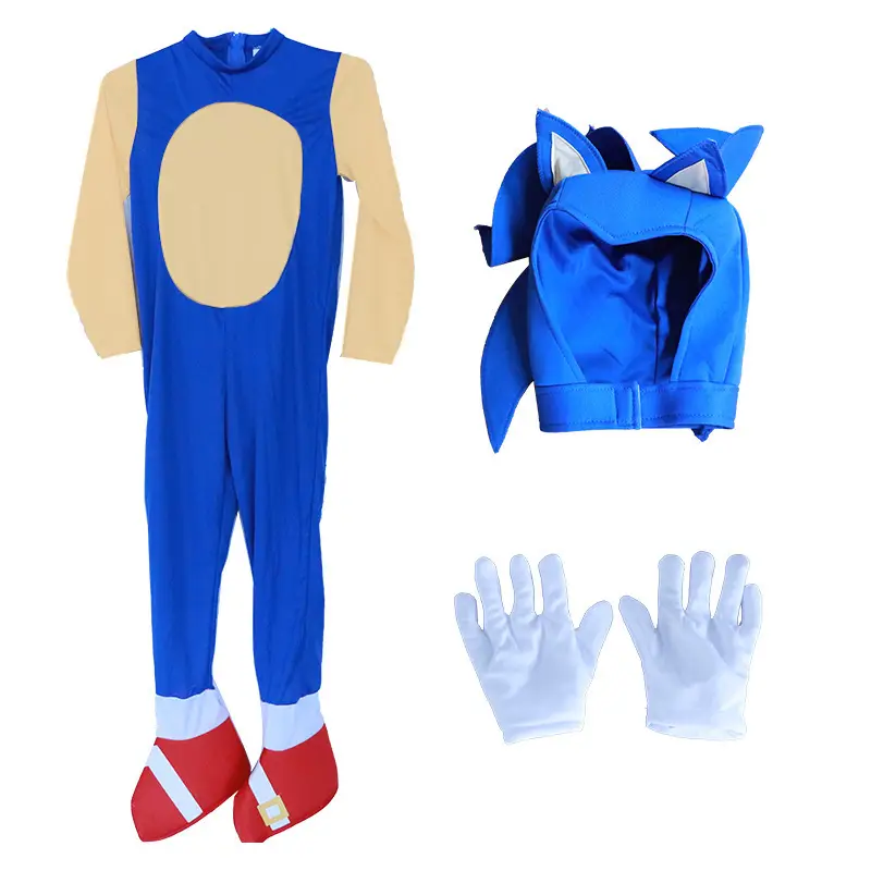 Sonic Hedgehog Kid Cosplay Suit Blue Red - Image 8