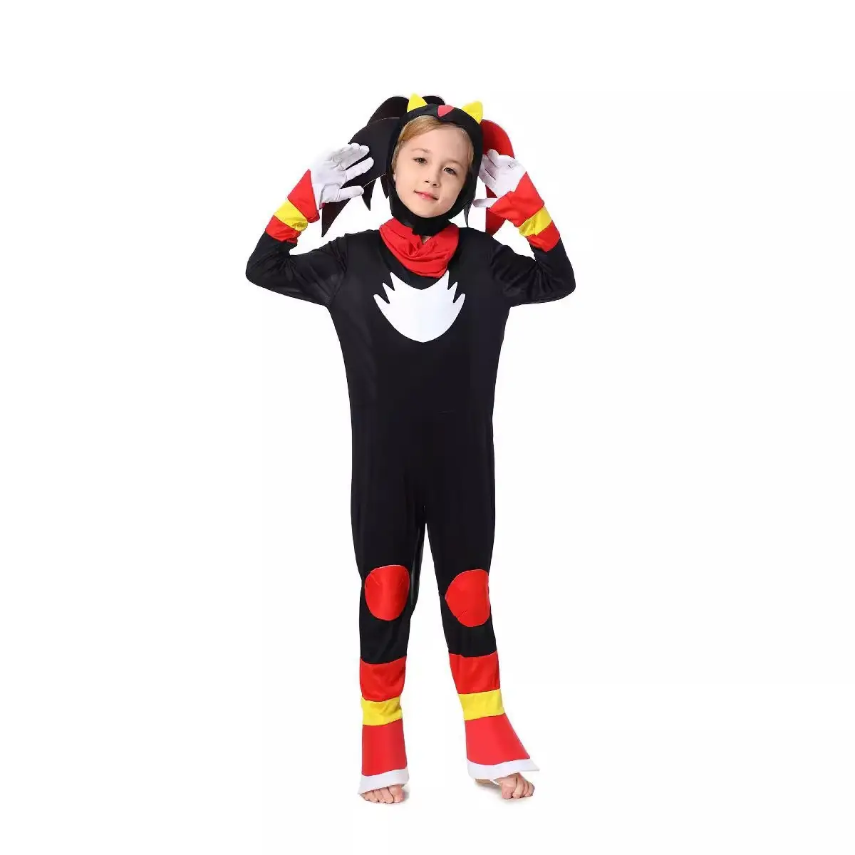 Sonic Hedgehog Kid Cosplay Suit Blue Red - Image 3