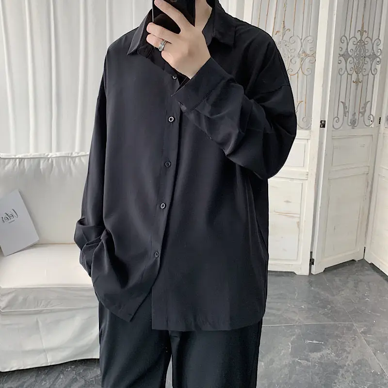 Men's 2020 Loose Black Button Shirt - Image 2