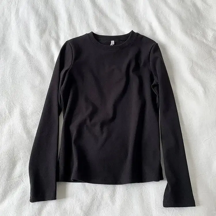 Black Velvet Long Sleeve Women's Shirt Winter Warm - Image 3