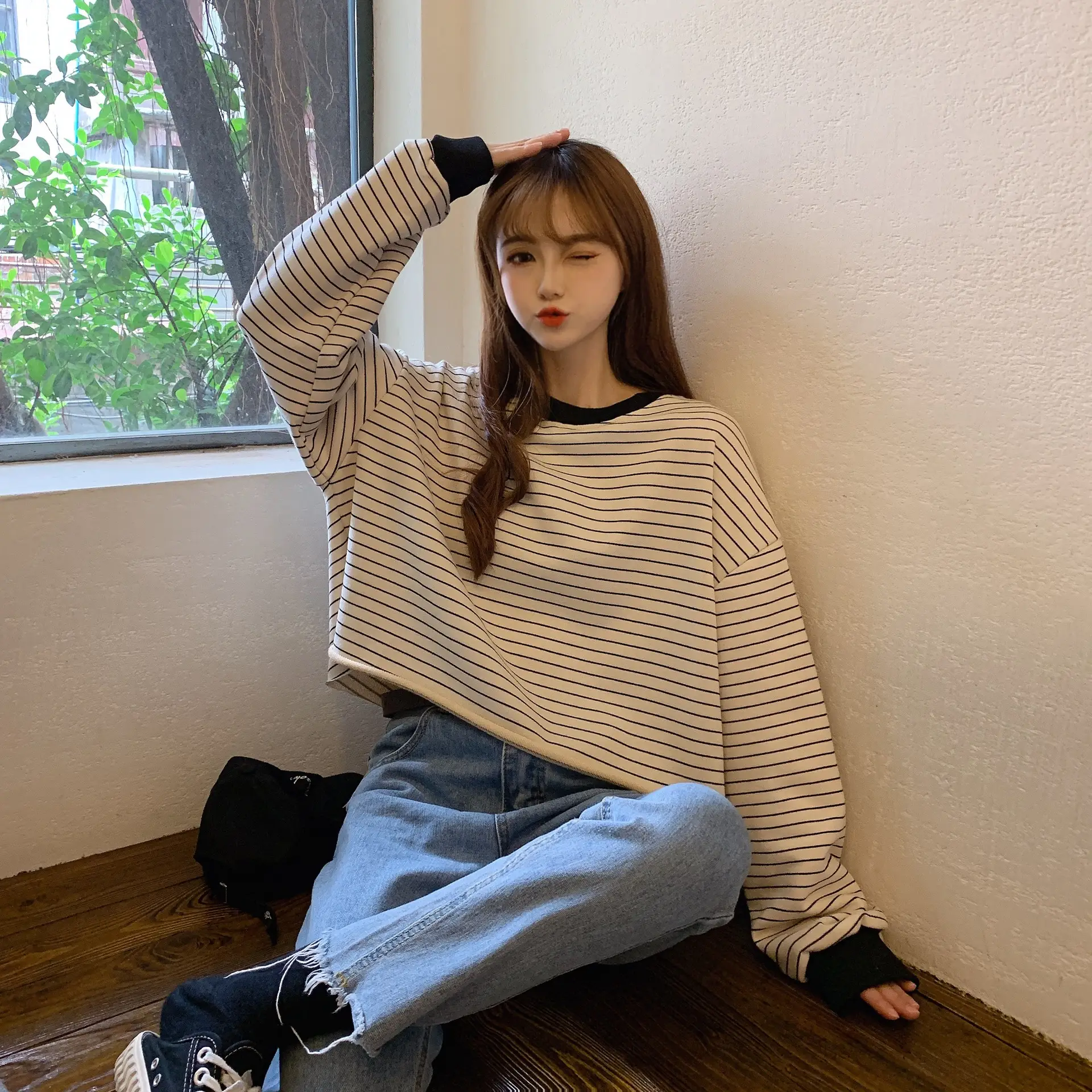 Women Striped Short Sweater 2023 New Trendy - Image 6