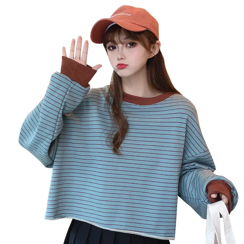Women Striped Short Sweater 2023 New Trendy - Image 8