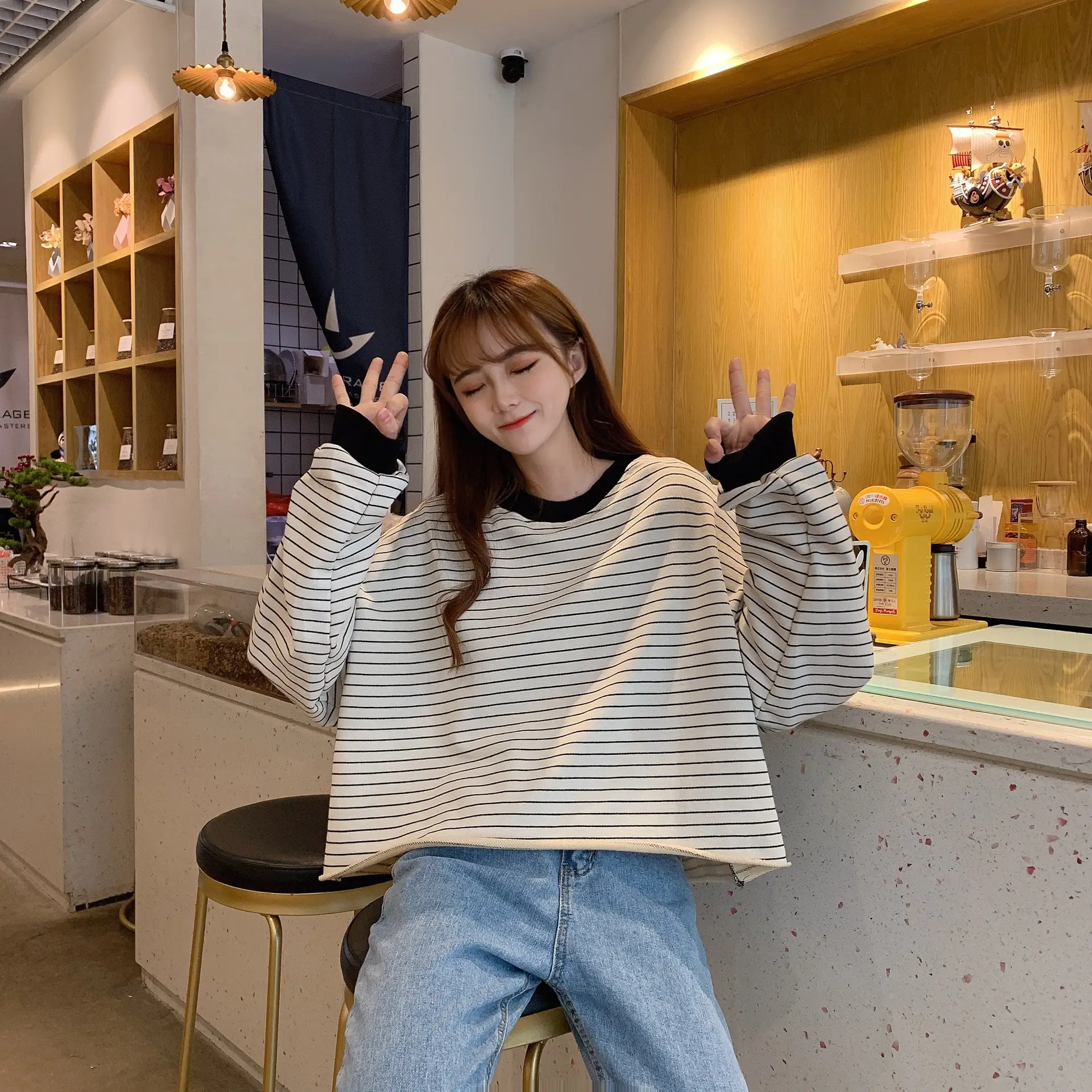 Women Striped Short Sweater 2023 New Trendy - Image 3
