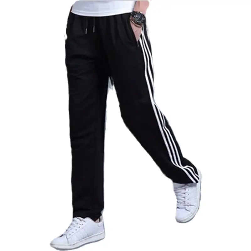 Men Fleece Lined Straight Sweatpants Grey Plus Size - Image 11
