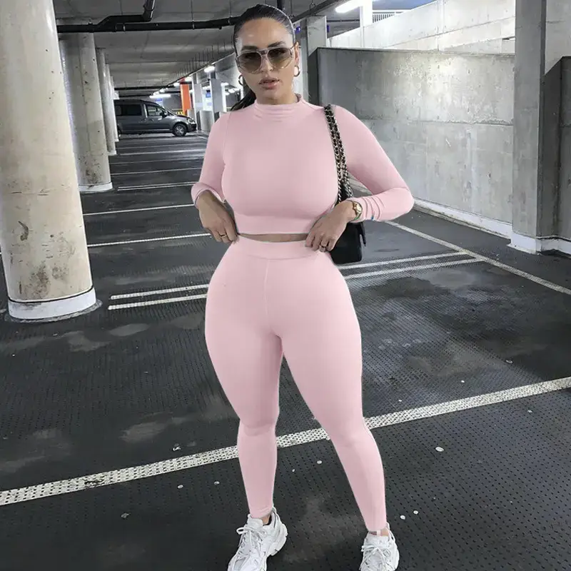 Women's Grey Slim Fit Two-Piece Sports Suit - Image 2