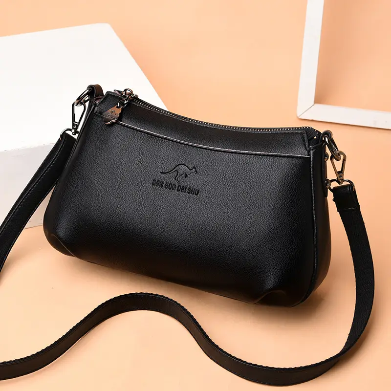 Purple Soft Leather Shoulder Crossbody Bag for Women - Image 6