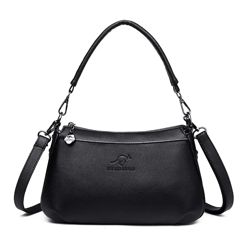 Purple Soft Leather Shoulder Crossbody Bag for Women - Image 9