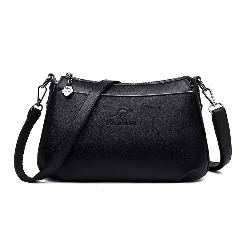 Purple Soft Leather Shoulder Crossbody Bag for Women - Image 2