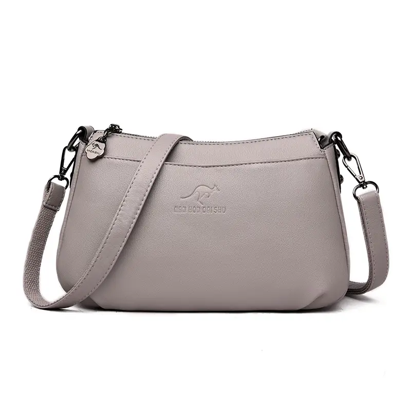 Purple Soft Leather Shoulder Crossbody Bag for Women - Image 3
