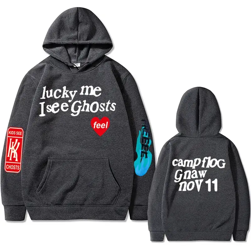 Kids Hoodie Set Black Heat Transfer Graphic