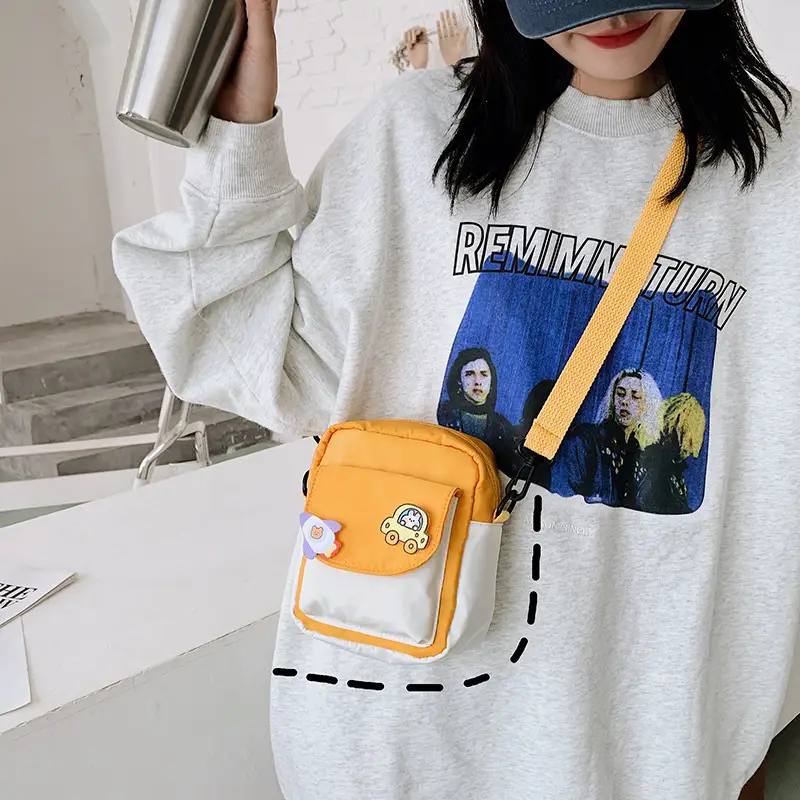 Cute Harajuku Crossbody Bag for Girls Blue White - Image 9