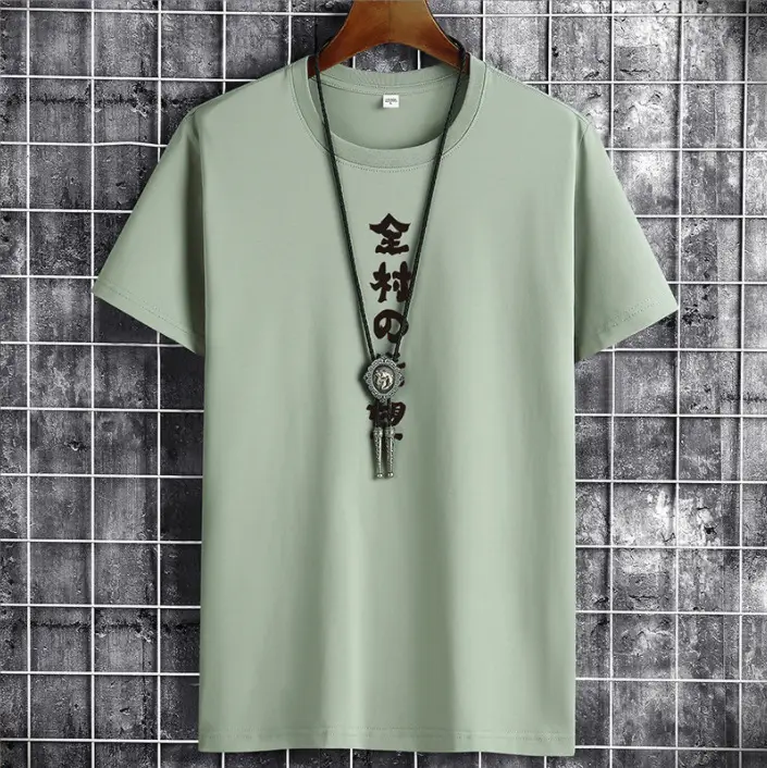 Men Cotton Printed T-Shirt Yellow Short Sleeve - Image 11