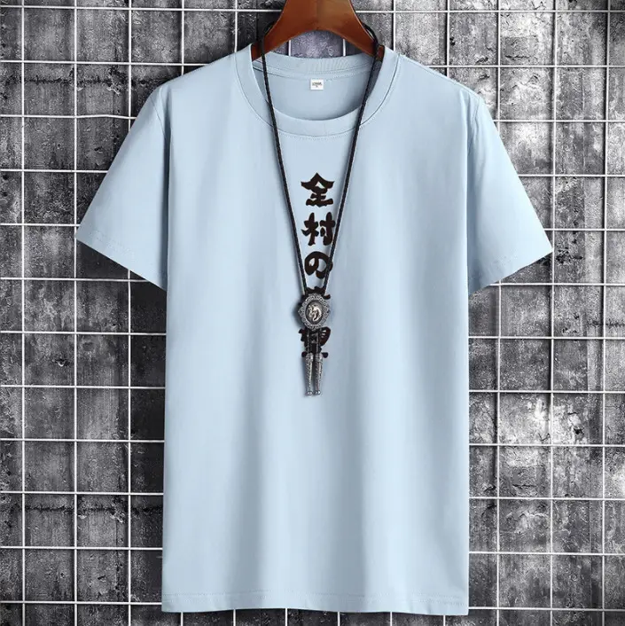 Men Cotton Printed T-Shirt Yellow Short Sleeve - Image 5