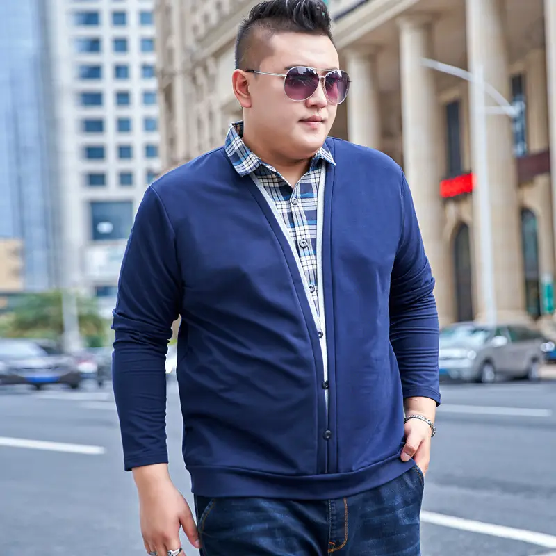 Men's Navy Blue Zipper Jacket Long Sleeve Outerwear