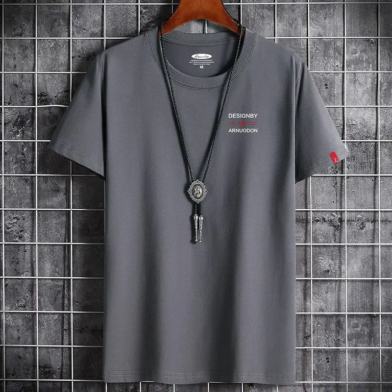 Men White Cotton T-Shirt Round Neck Loose Fit - Image 21